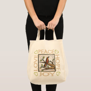 Bolsa Tote Amor, Paz, Esperança, Alegria