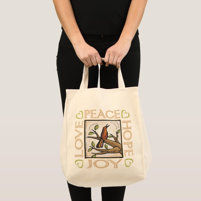 Bolsa Tote Amor, Paz, Esperança, Alegria (Frente (produto))