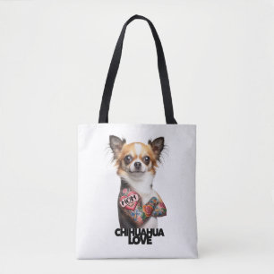 Bolsa Tote amor por CHIHUAHUA tatuadora mãe tat tinta cachorr
