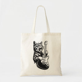 Bolsa Tote Amor por Música Legal | Gato de Rock Tocando Guita