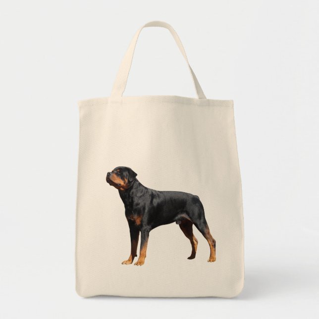 Bolsa Tote Amor Rottweiler Cachorro Canvas Cachorro (Frente)