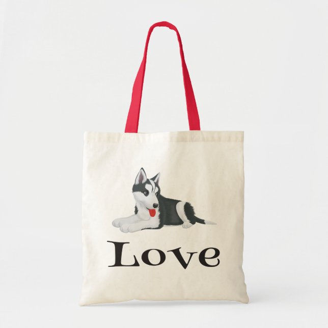 Bolsa Tote Amor Saco De Cachorro De Cachorro Siberiano (Frente)