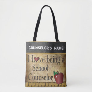 Bolsa Tote Amor ser conselheiro escolar DIY Nome