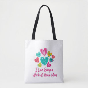 Bolsa Tote Amor ser um trabalho em casa Mãe com Corações Colo