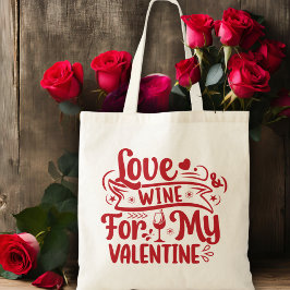 Bolsa Tote Amor Vinho Para O Meu Namorados