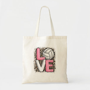 Bolsa Tote Amor Volei Impressão de Leopardo Mulheres Meninas