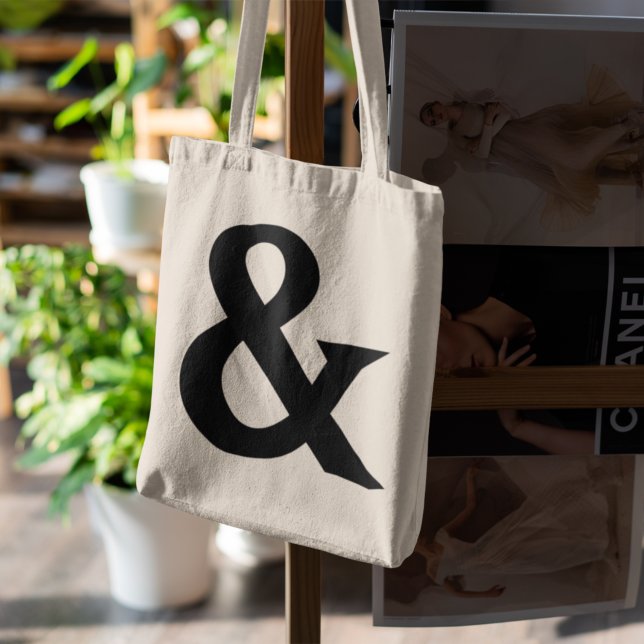 Bolsa Tote Ampersand | E Símbolo Simples Minimalista Moderno (Criador carregado)