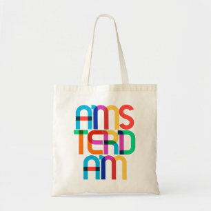 Bolsa Tote Amsterdã Holanda Letras de Pop Art