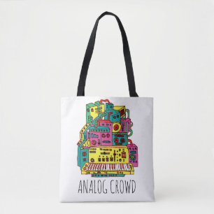 Bolsa Tote Analog Crowd Doodle