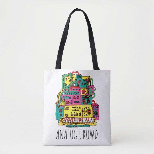 Bolsa Tote Analog Crowd Doodle (Frente)