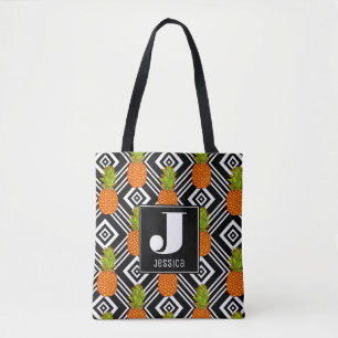 Bolsa Tote Ananás Geométricos Monograma