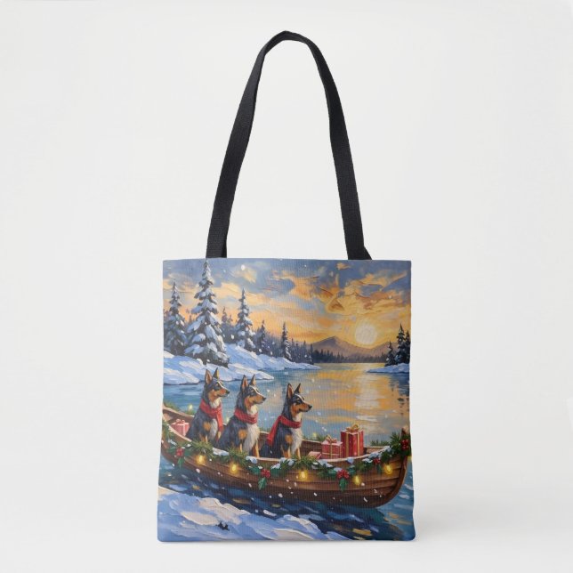 Bolsa Tote Anatolian Shepherd Christmas Boat Holiday (Frente)