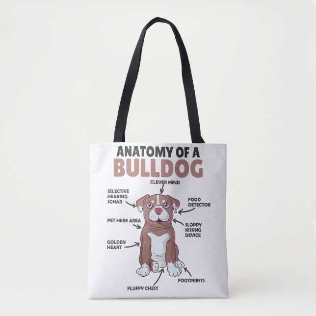 Bolsa Tote Anatomia De Cachorro Engraçado Cachorro (Frente)