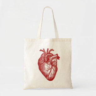 Bolsa Tote Anatomia do coração do vintage
