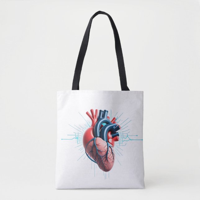 Bolsa Tote Anatomical Heart – Artistic Medical Illustration  (Frente)