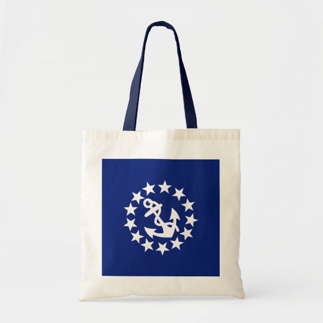 Bolsa Tote Anchor de Bandeira Náutica Americana Anchura Azul (Frente)
