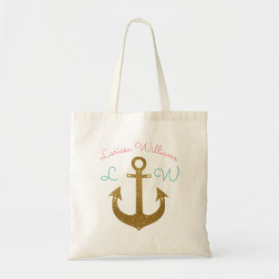 Bolsa Tote âncora do ouro personalizada