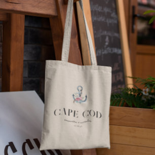 Bolsa Tote Âncora Floral de Destino Boas-vindas de Casament
