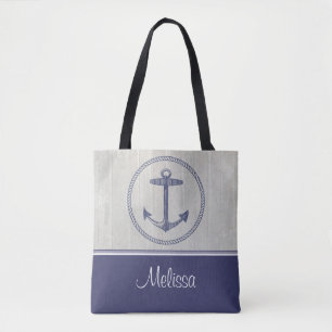 Bolsa Tote Âncora náutica personalizado