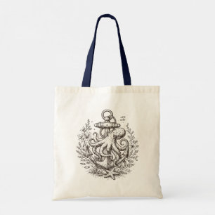 Bolsa Tote Âncora Náutica Vintage com Polvo
