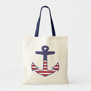 Bolsa Tote Ancoragem de bandeira americana patriótica náutica