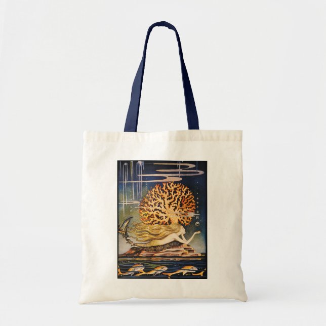 Bolsa Tote Andersen: Desenho pequeno da sereia (Frente)