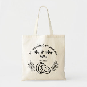 Bolsa Tote Anéis personalizados de Mr & Mrs para casamento