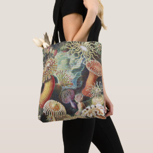 Bolsa Tote Anêmonas-do-mar de Haeckel Colagem de arte náutica