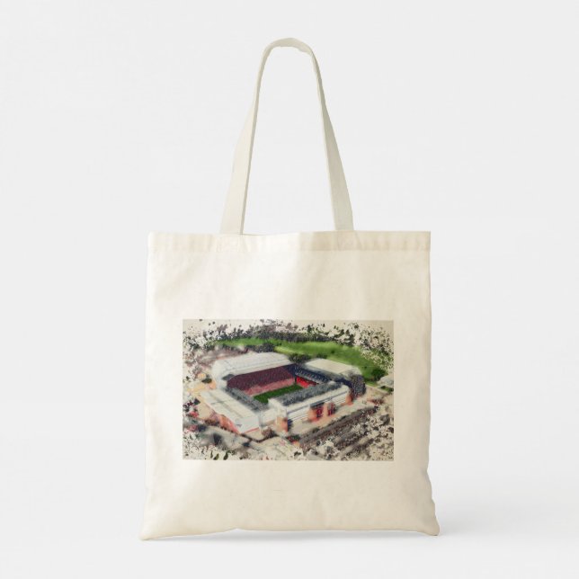 Bolsa Tote Anfield Stadium Liverpool - Artistic Watercolour (Verso)