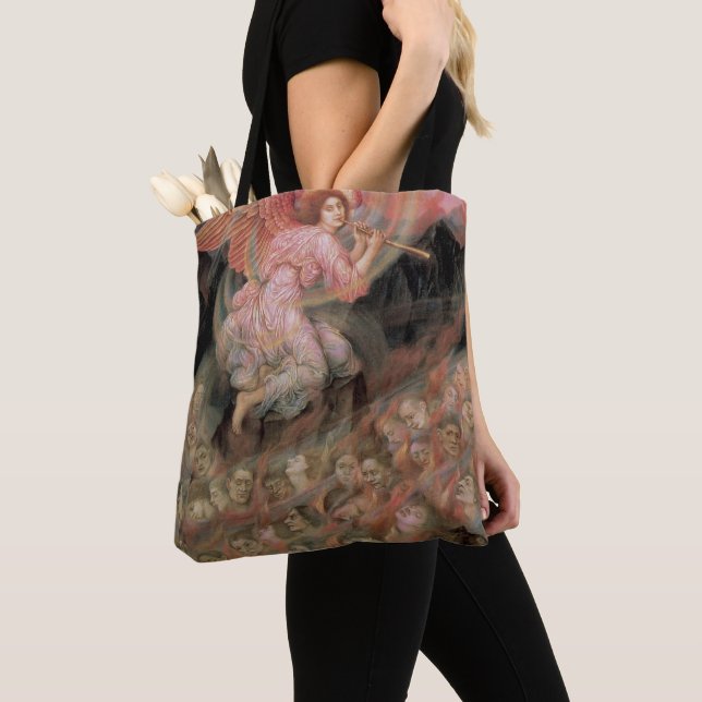 Bolsa Tote Angel Piping to Souls no Inferno por Evelyn De Mor (Close Up)
