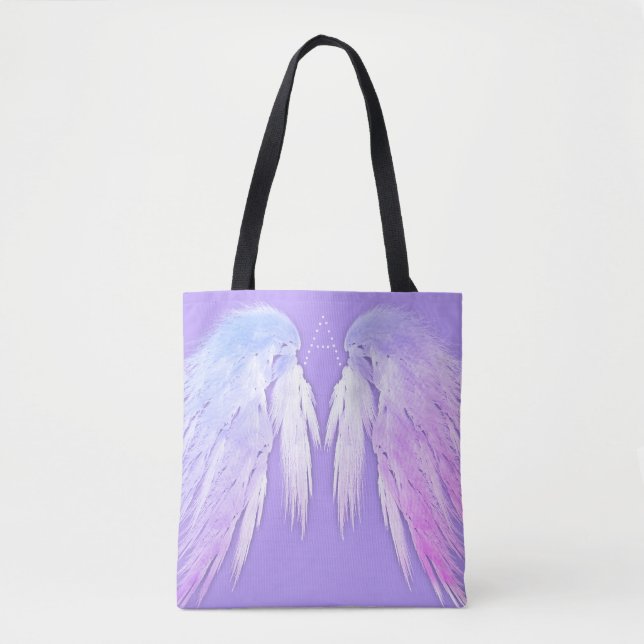 Bolsa Tote ANGEL WINGS Fada Roxo Monograma (Frente)