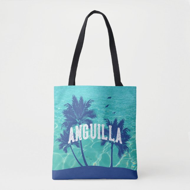 Bolsa Tote Anguilla Caribbean Palm Tree (Frente)