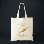 Bolsa Tote Anguilla Wedding Bag, Dourado<br><div class="desc">Saco de presentes de boas-vindas para convidados fora da cidade para o seu casamento,  com a imagem de Anguilla. Encha a bolsa com seus doces favoritos.</div>