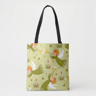 Bolsa Tote Ângulos Celestiais: Padrão Infantil Vintage