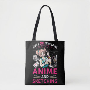 Bolsa Tote Animação Desenhando Rapariga Otaku Adolescente Ven
