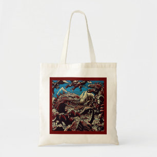 Bolsa Tote Animação Fantasy Dinosaur Robots - Corte 2