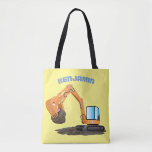 Bolsa Tote Animador de escavação laranja-branca