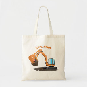 Bolsa Tote Animador de escavação laranja-branca