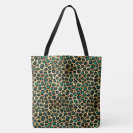 Bolsa Tote Animador de turquesa-leopardo