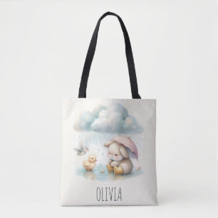 Bolsa Tote Animais Bebês Caprichosos na Chuva Suave