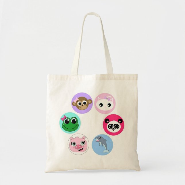 Bolsa Tote Animais bonitos do bebê (Frente)