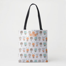Bolsa Tote Animais bonitos e neutros em termos de gênero