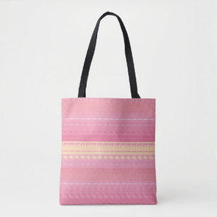 Bolsa Tote Animais Coloridos Retrô Padrão de Listras Modernas