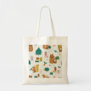 Bolsa Tote Animais da Floresta de Natal: Vintage Vibe