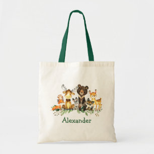 Bolsa Tote Animais da Floresta Florestal de Aquarela