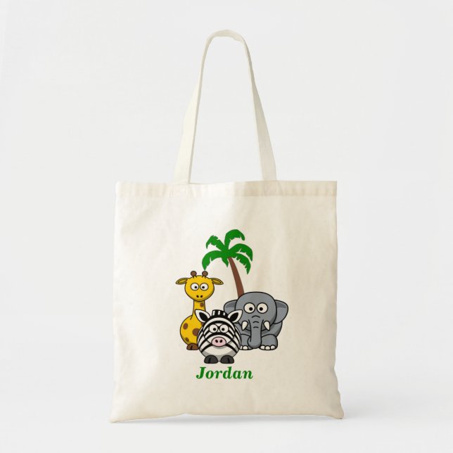 Bolsa Tote Animais da selva de bebês (Frente)