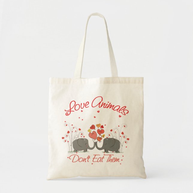 Bolsa Tote Animais De Amor Não Os Comem (Frente)