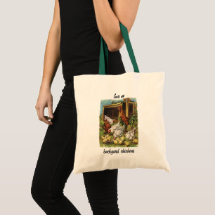 Bolsa Tote Animais de Fazenda Antigos, Galo, Galinhas, Frango