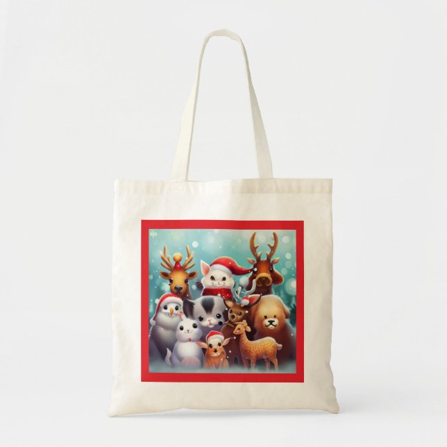 Bolsa Tote Animais de Natal 2 Saco de Tote (Frente)