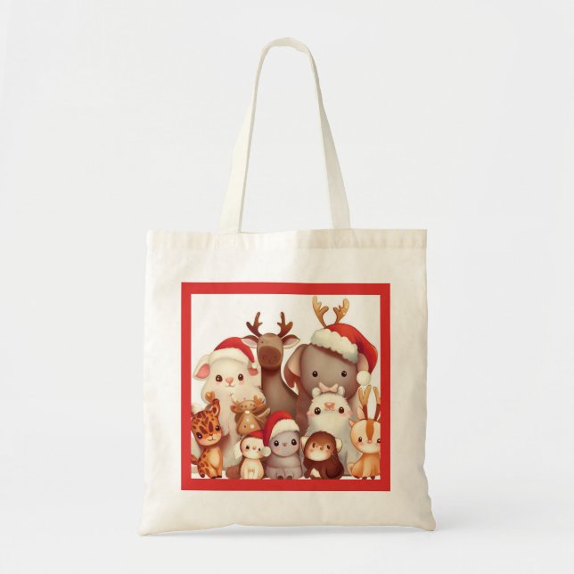 Bolsa Tote Animais de Natal 3 Saco de Tote (Frente)